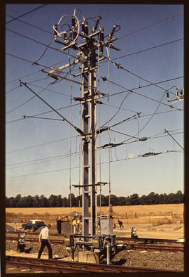Overhead electrical line mast.