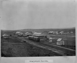 Circa 1902. Construction Durban - Mtubatuba: Ginginhlovu station. (Album on Zululand railway cons...