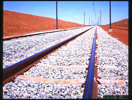 Bapsfontein, October 1980. View of track leading to Sentrarand yard. [Jan Hoek]