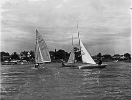 Port Elizabeth district, 1972. Yachting on the Swartkops river at Redhouse.