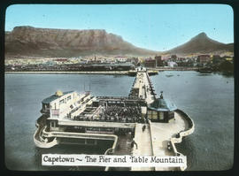 Cape Town. Table Bay pier and Table Mountain