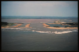 Richards Bay, January 1976. Aerial view of the bay entrance. [D Dannhauser]