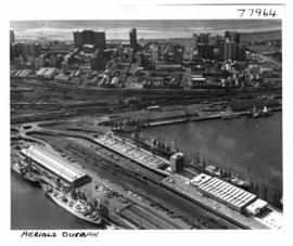 Durban, 1968. Aerial view of Durban Harbour.