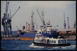 Durban, September 1984. Harbour ferry in Durban Harbour. [T Robberts]
