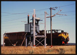 
50kV overhead structure with booster transformer. SAR Class 9E. [T Robberts]
