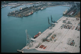 Port Elizabeth, August 1981. Aerial view of Port Elizabeth Harbour. [Jan Hoek]