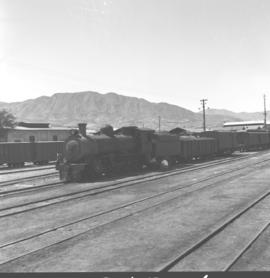 South-West Africa, January 1961. Opening of 3ft 6in line with SAR Class 8 and train in railway yard.