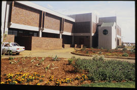 Bapsfontein, December 1982. Administration building at Sentrarand marshalling yard. [T Robberts]