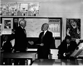 March 1968. Retirement ceremony of Messrs Robertson and Hatch.