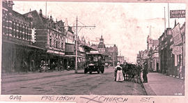 Pretoria. Early motor bus in Church Street.