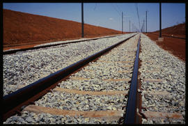 Bapsfontein, October 1980. View of track leading to Sentrarand marshalling yard. [Jan Hoek]