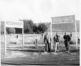 Dullstroom district. Nederhorst, highest point on the South African railway network, sign with th...