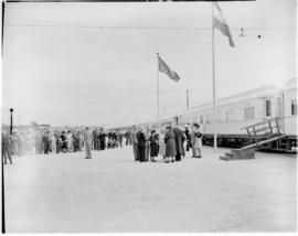 Port Elizabeth, 26 February 1947. Dignitaries waiting for the Royal family to disembark from the ...