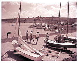 Howick district, 1964. Sailboats at Midmar Dam.