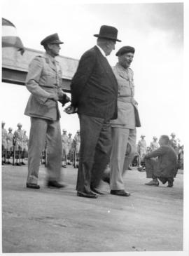 Johannesburg, 1947. Openng of Jan Smuts airport. Field Marshal Montgomery and Minister Sturrock i...