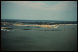 Richards Bay, January 1976. Aerial view of entrance to ?Richards Bay Harbour. [D Dannhauser]
