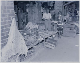 Pietermaritzburg, 1946. Medicine stand of traditional healer.