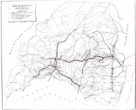 Circa 1900. Anglo-Boer War. Railway map.