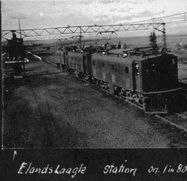 Ladysmith district, circa 1925. Elandslaagte station on 1 in 80 grade. (Album on Natal electrific...