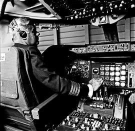 
Cockpit of SAA Boeing 747 ZS-SAN  'Lebombo'. Captain Billy van Rensburg.
