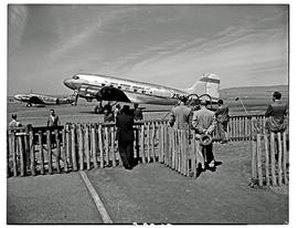Johannesburg, 1948. Palmietfontein Airport. SAA Douglas DC-3 ZS-AVJ 'Paardeberg' with engines run...