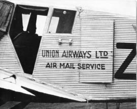 Signage on Union Airways Junkers F13 ZS-ADR.