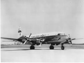 
SAA Douglas DC-7B ZS-DKD 'Dromedaris' on runway.
