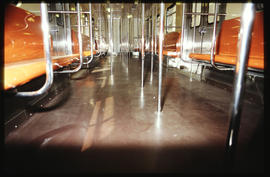 Interior of SAR type 5M2A suburban passenger coach.