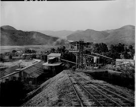 Barberton district, 1954. Aerial cableway at Havelock mine.