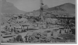 Cape Town, circa 1922. Construction of the grain elevators at Table Bay Harbour. (Album of grain ...