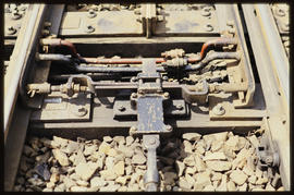 November 1987. Close up of railway switch.
