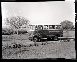 Hluhluwe district, 1967. SAR Mercedes Benz tour bus No MT6925 at Hluhluwe Reserve. SAS Toeristedi...