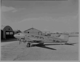 Johannesburg, circa 1946.Rand Airport. SAA Douglas DC-3 Dakota ZS-AVJ 'Paardeberg'. Note the stra...