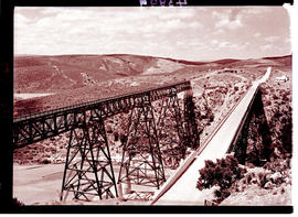Mossel Bay district, 1936. Gourits River road and rail bridge.