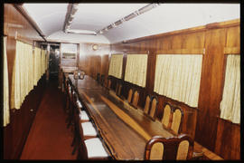 May 1983. Conference coach interior.1978. Special dining car type A-36 for use on the Governor's-...