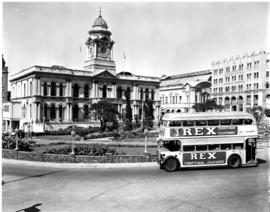 Port Elizabeth, 1950. City double-decker bus at City Hall.
