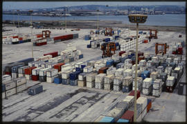Containers at harbour container terminal.