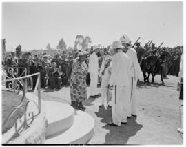 Maseru, Basutoland, 12 March 1947. King George VI meeting Chieftainess Mantsebo Seeiso.