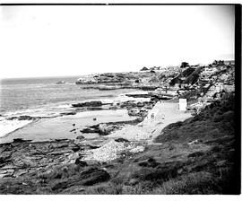 Hermanus, 1948. Rugged coastline with swimming pool.