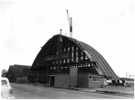 Durban, November 1963. Sugar terminal under construction in Durban harbour.