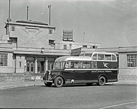 Johannesburg, 1947. Rand airport. SAA Commer Commando bus.