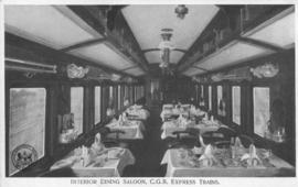 Interior of dining car in CGR express trains.