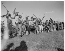 Maseru, Basutoland, 12 March 1947. Traditional dancers.