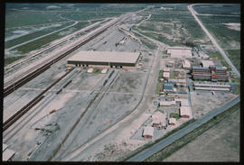 Saldanha, September 1981. Aerial view of Saldanha locomotive depot complex. [Jan Hoek]