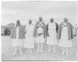 Matopos Hills, Rhodesia, 16 April 1947. Nurses on duty at indaba.