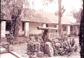 Durban. Old cannon in the garden of the old fort. Cannon recovered from the wreck of the "Gr...