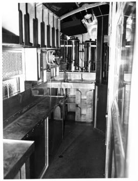 Interior of SAR type AB-1 No 500 and SAR type AAB-1 No 501 'Umzimkulu' self service dining car.