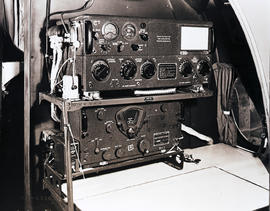 
Lockheed Constellation cockpit. Radio equipment. Top unit is a Collins ART-13 radio. Bottom unit...
