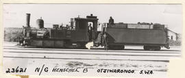 Otjiwarongo, South-West Africa. Narrow gauge Henschel B No 61.