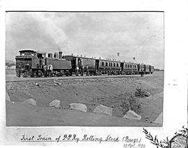 27 April 1899. First train of the Pretoria - Pietersburg Railway hauled by PPR 2-6-4T Beyer Peaco...